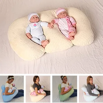 Бебешка двойна възглавница за кърмене Възглавница за кърмене против плюене Възглавници за хранене Бебешко гнездо