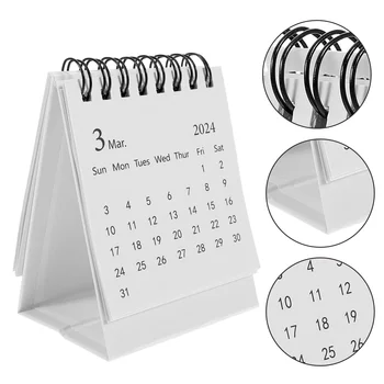 Мини календар Настолна Малък календар Малък английски календар Украшение Декоративно бюро Календар 3d Дневен ред