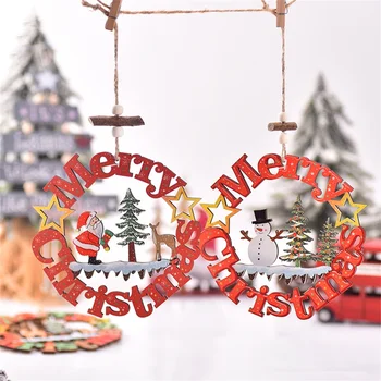 Весела Коледа дървени орнаменти творчески коледно дърво висящи висулки декорации Navidad Коледа Начало декор подаръкНова година 2024