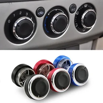  3pcs / комплект алуминиева сплав климатик копче AC копче бутон за контрол на топлината бутон за Ford Focus MK2 MK3 стайлинг аксесоари