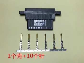 1-178802-8, AMP D-3100, 10Pin, единичен ред, конектор + 10pcs пинови контакти, нови и оригинални, на склад