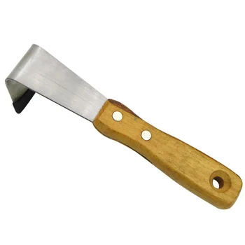 Draw нож за бръснене 19.5cm извит нож за рисуване инструмент за бръснене, дървена дръжка, дървообработващ ръчен инструмент с калъф за острие