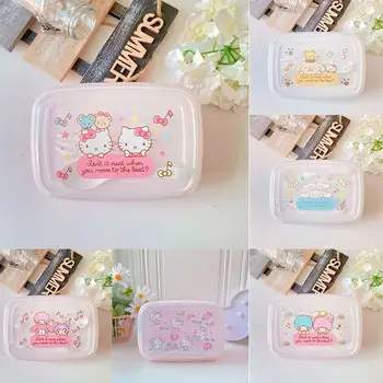 Sanrio Kawaii Hello Kittys Кутия за обяд Kuromi Cinnamoroll Моята мелодия Сладък карикатура Висок капацитет студент прибори за обяд кутия подарък