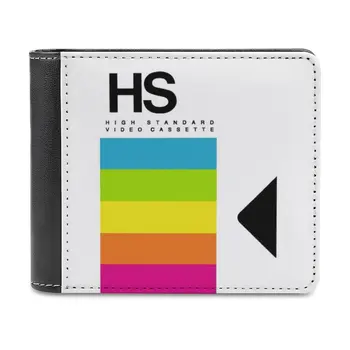Ретро Vhs лента Естетична Rainbow Soft Men Портфейли Нова чанта Притежатели на кредитни карти за мъжки портмонета Мъжки портфейл Ретро 80S Vhs лента