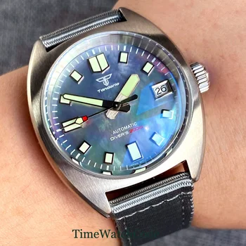 Tandorio 20ATM Diver Автоматичен часовник за мъже NH35 Майка на перлата 36mm 200m водоустойчивост AR покритие сапфир кристал дата