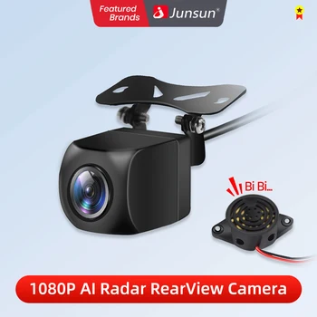 Автомобилна камера за обратно виждане AHD 1080P радарна аларма WaterProof 145° широкоъгълна обратна резервна AI интелигентна камера за аксесоари за кола Junsun