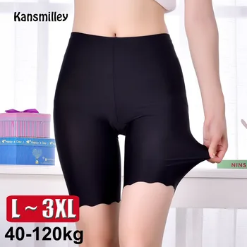Безшевни безопасност къси панталони летни жени плюс размер боксерки женски анти търкане безопасност шорти под пола бикини бельо 40-120kg