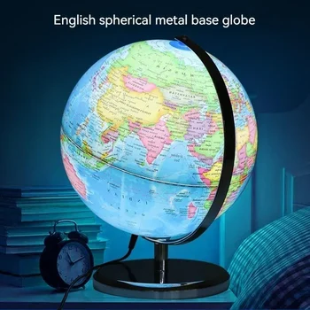 20/25cm World Globe English Version World Map Globe with Led Light География Образователни учебни декорации Консумативи