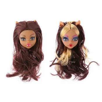 Детска играчка чудовище дълга коса кукла главата пластмаси DIY кукла аксесоари