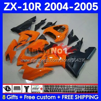 Комплект за тяло за KAWASAKI NINJA ZX-10 ZX 10R 10 R ZX-10R 04-05 71MC.144 1000CC ZX1000 CC ZX10R 04 05 2004 2005 Обтекатели оранжев blk
