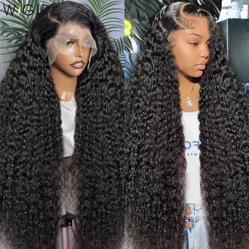 Wigirl Deep Wave 360 Пълна дантелена перука Човешка коса 13x6 13x4Дантелени фронтални перуки 180% бразилски хлабав вълна 13x4 дантела предна перука за жени
