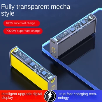 DIY Power Bank Case 100W с USB TYPE C Двупосочен бърз съвет за бързо зареждане Powerbank Case Suit 18650 / 21700 Калъф за батерия