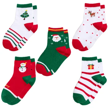 5 чифта поддържат топло Коледа Дамски чехли за малки деца Зимен екипаж пениран къс