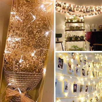 Led фея низ светлини гирлянди коледно дърво декорации за дома градина сватбено парти открит вътрешен декор Нова година подаръци