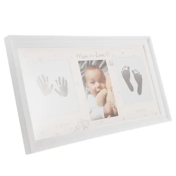 бебе отпечатък фото рамка DIY бебе отпечатък картина рамка новородено картина рамка с мастило тампон