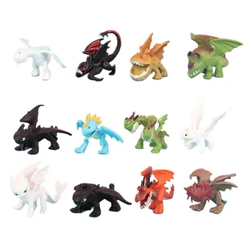 12Pcs/Lot Как да си дресираш дракон Скритият свят Беззъба нощ Fury декор PVC колекционерски екшън фигури модел кукли играчки