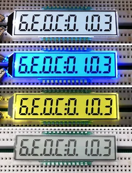 22PIN TN положителен 8-цифрен сегментен LCD панел 3.3V бяло / жълто зелено / синьо подсветка динамично задвижване