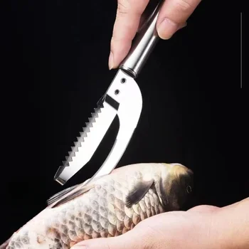 3 в 1 Риба мащаб скрепер риболовен нож четка ренде морски дарове инструмент бързо премахване на риба белачка скалер ножове почистване белачка кухня