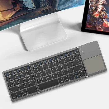 Сгъваема клавиатура с тъчпад безжична клавиатура Лек прахоустойчив Bluetooth-съвместим за универсален таблетен телефон