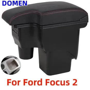 въглеродни влакна За Ford Focus 2 подлакътник кутия За Ford Focus 2 mk2 Car Подлакътник кутия кола аксесоари интериор съхранение кутия части USB
