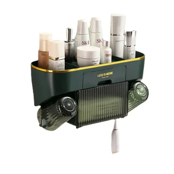 Луксозна баня четка за зъби багажник баня зъб чаша багажник монтиран на стената кутия за съхранение многофункционална паста за зъби изстискване