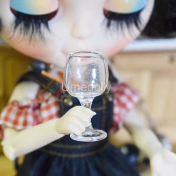 1PCS Преструвайте се на игра миниатюрни чаши за вино за кукли за Blyth Pullip 1/6 BJD кукла кухненски аксесоари играчка