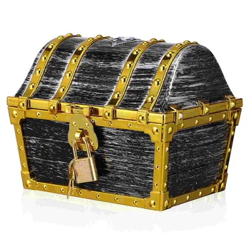 Golden Border Pirate Treasure Chest Lock Key - Перфектни детски партита - декоративна кутия за съхранение