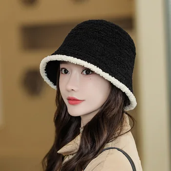 Горещи продажби 4 Colorways есен зима кофа капачка за жени твърди риба шапка открит топло спортна шапка момиче дамска шапка подарък на едро