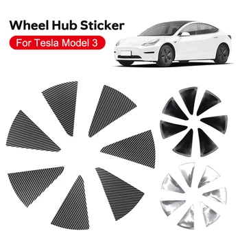 Подходящ за Tesla Модел 3 2023 Колело главина декоративен стикер 18-инчов PVC джанта джанта против надраскване