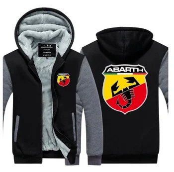 NEW Мъжки модел мъжко яке кола лого за Abarth палто зимата случайни цип сгъстяване суитчър модни дрехи A