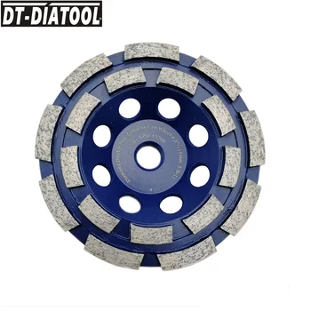 DT-DIATOOL 1unit 4.5inch / 115mm Двуредов диамант шлифовъчна чаша колело 5/8-11 нишка за бетон тухла твърд камък гранит мрамор