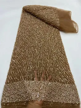 Горещи продажби класически плат високо качество меки африкански френски тюл окото дантела с камъни дантела за парти рокля