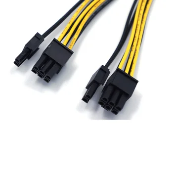 8Pin женски към 2 порт двоен 8pin 6P + 2P мъжки GPU графика видео захранване сплитер разширение кабел (черен)