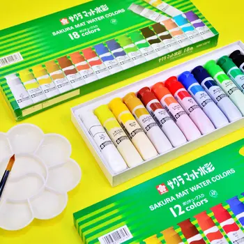 Japan sakura12/15/18/24 цвята полупрозрачен акварел Paint 12ML за студенти по изкуства акварелна пигментна живопис