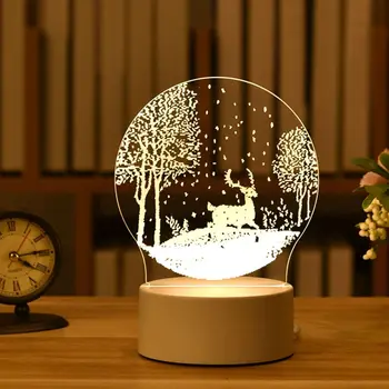 USB Дядо Коледа коледна светлина 3D лампа Настолна лампа за домашна коледна украса Нощна светлина Led светлина Коледа украшение