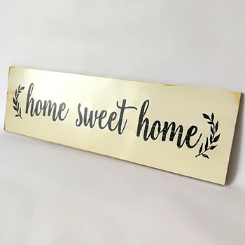 стена рустикална врата практичен DIY правоъгълник траен домашен декор Housewarming подарък писмо модел дърво знак