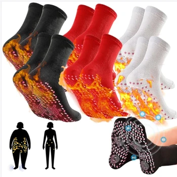 1/6Pairs турмалин отслабване здраве чорап зимата еластични термични самонагряващи се чорапи здравеопазване чорапи кратко чорап магнитна терапия
