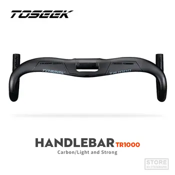 TOSEEK кормило TR-1000 Road Carbon Matt Black Bicycle Handle Bar Вътрешно окабеляване 400/420/440mm s