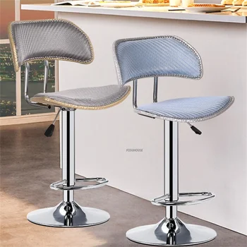 европейски стил лед коприна бар столове бар столове за кухненски мебели луксозен асансьор въртящ брояч стол модерен творчески стол