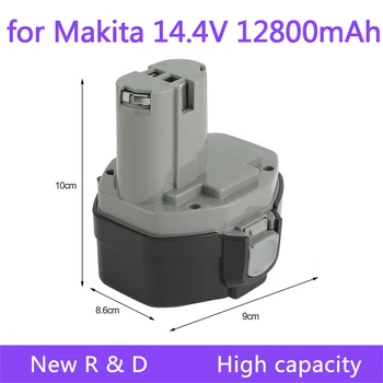 За Makita 14.4V NI-MH 12800mAh Резервна батерия за Makita батерия 14.4V PA14 1420 1422 1433 1434 1435 1435F 192699-A