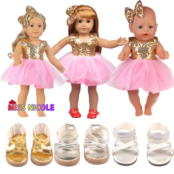 кукла бебешки дрехи принцеса дантела рокля годни 18 инча американски&43 CM Прероден новороден бебе кукла OG момиче кукла обувки DIY подарък играчка
