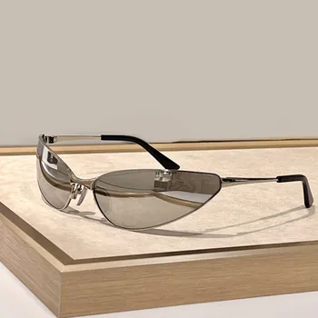 Горещи тенденции Слънчеви очила без рамки за жени Злато Сребърен метал МОДА Реколта ретро BB0315S марка дизайнер слънчеви очила