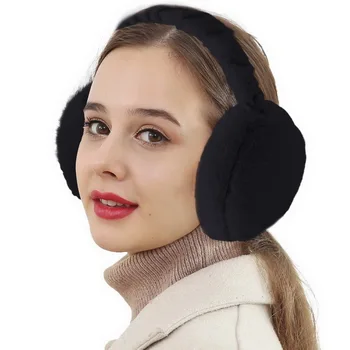 Меки плюшени ухо топло зимни топли антифони за жени мъже мода плътен цвят наушници открит студена защита слушалки ухото капак
