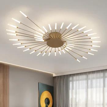 Нова светодиодна лампа за хол спалня дом модерен полилей доведе таван полилей осветление декорация лампа