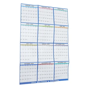 1 Комплект стенен календар Английски календар Месечен календар Изтриваем стенен висящ календар