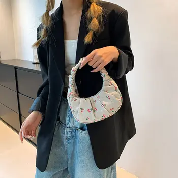 Ягода облак рамо чанта случайни корейски стил нагънат печатни crossbody чанта грим чанта бельо плисирани бельо чанта момичета