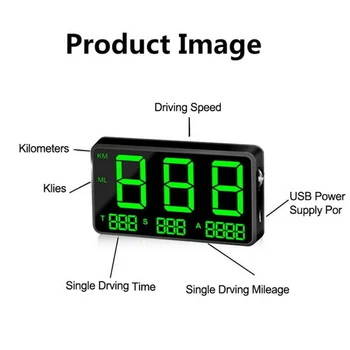 4.5inch цифров автомобил GPS HUD скоростомер зелен екран скорост дисплей C80 надморска височина дисплей главата нагоре дисплей километраж