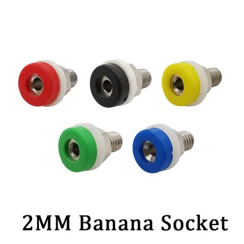 5Pcs 2mm банан гнездо за свързване пост терминал конектор месинг 2mm банан женски жак панел монтиране конектор за банан щепсел
