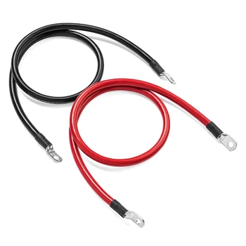 1 Комплект инверторен кабел за батерии 8 AWG габарит супер мек силиконов кабел за свързване на проводници с клеми с уши