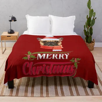 Смешно Весела Коледа Куче Тъмно червено Идеи 2023 Хвърли одеяло разтегателен диван Луксозно St Blanket Къмпинг одеяло Коледно одеяло